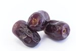 Three Ripe Dates Fruit Isolated on White